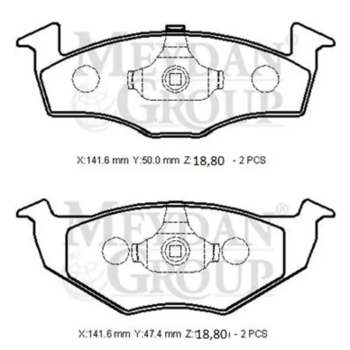 1JH0698151B Seat Ibiza 93/96  Ön Fren Balatası (Disk) (141 6X50x18 80/141 6X47 4X18 80) (Bramax) - Ankara Ostim Yedek Parça